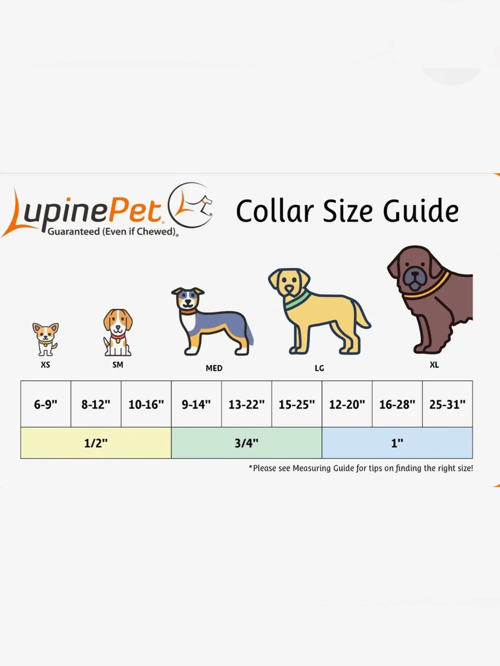 NWT LupinePet Basic Solid Dog Collar, Red, XX-Small: 6 to 9-in neck, 1/2-in wide
